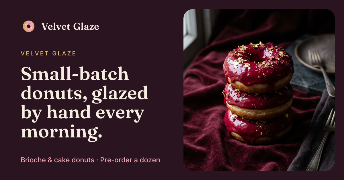 Velvet Glaze | Small-Batch Artisan Donuts